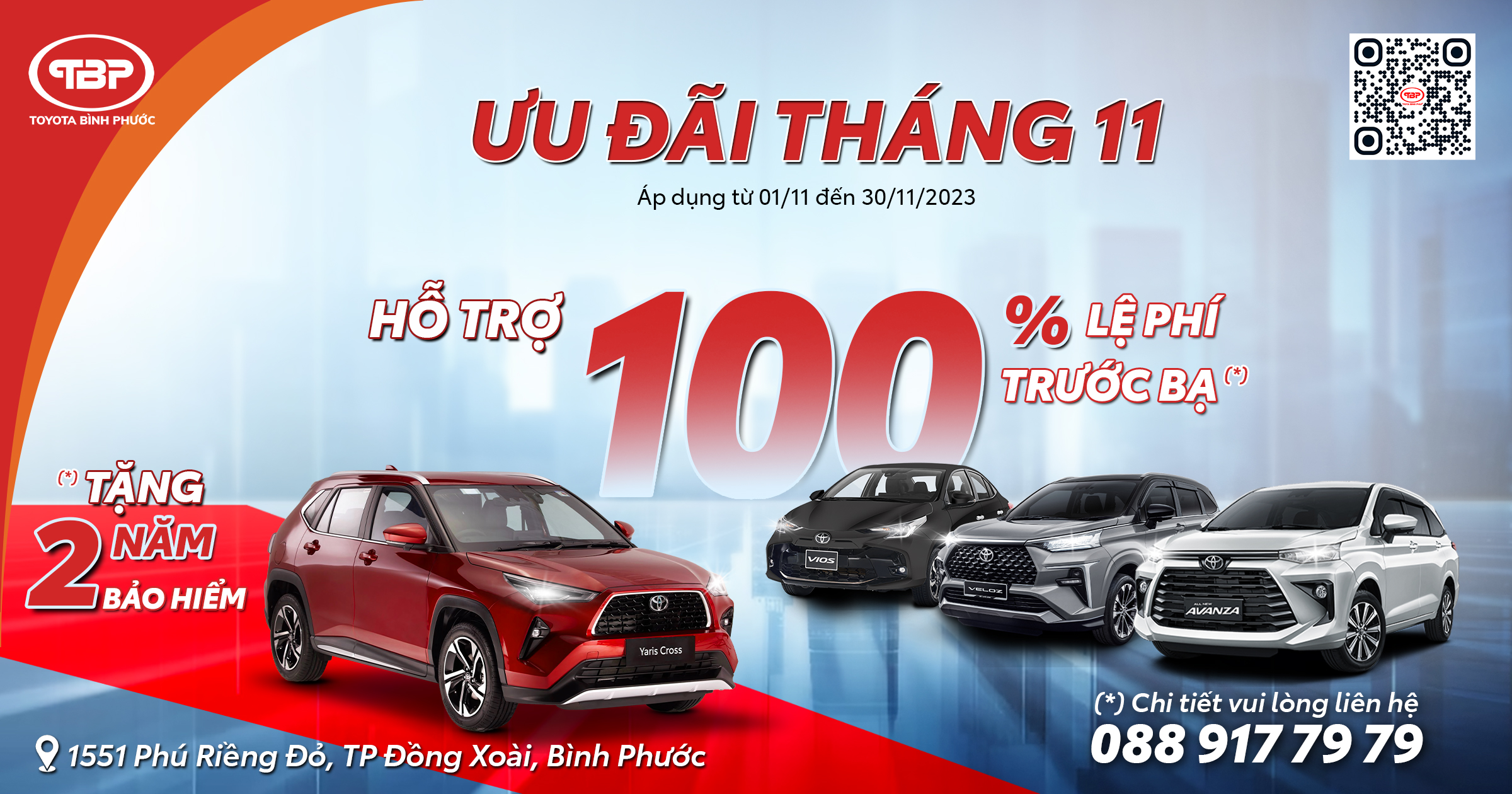 Toyota ưu đãi khủng tháng 11: Giảm 50% - 100% lệ phí trước bạ, hỗ trợ lãi suất 0%