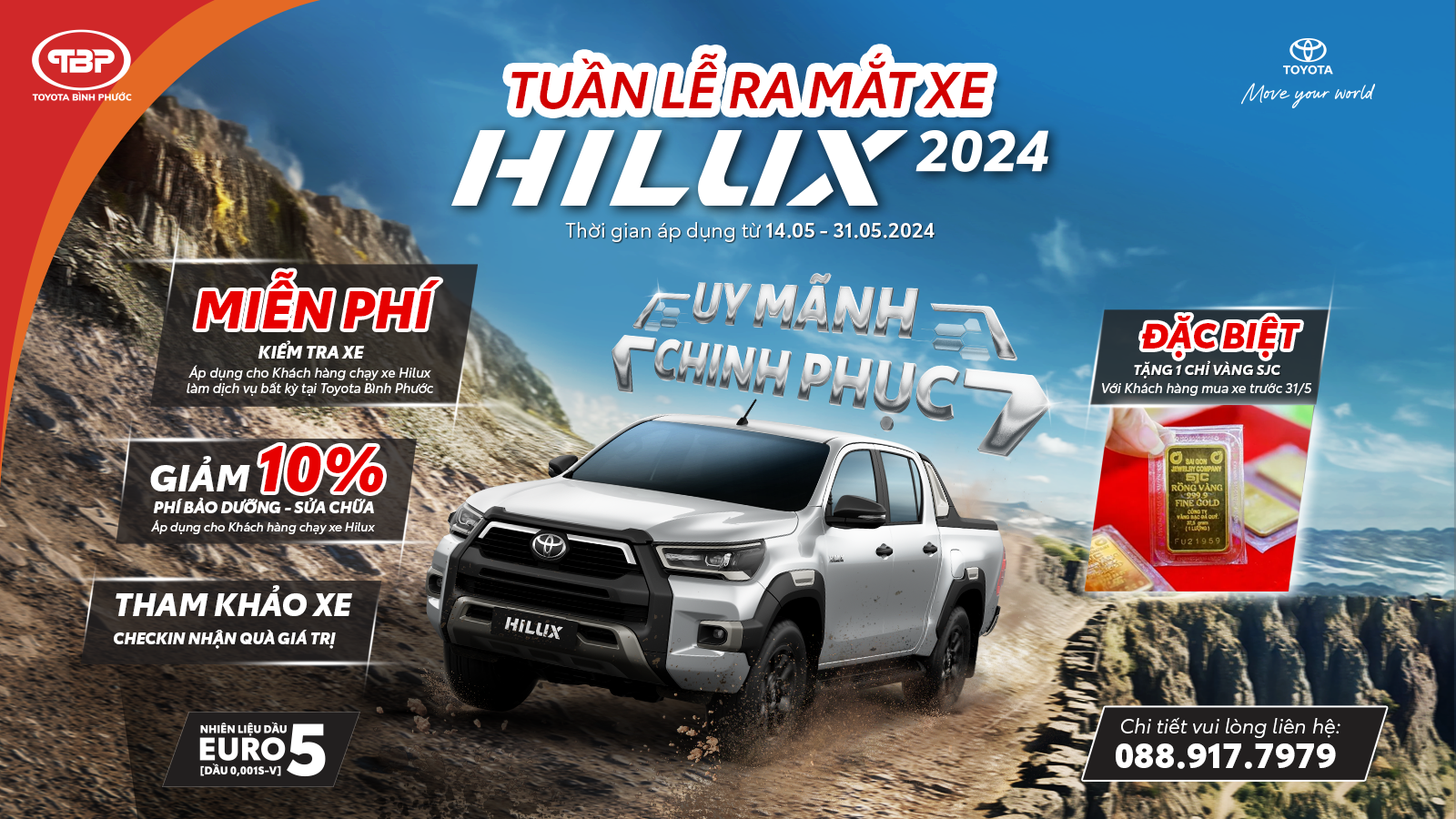 ƯU ĐÃI ĐẶC BIỆT CHO TUẦN LỄ RA MẮT XE TOYOTA HILUX 2024