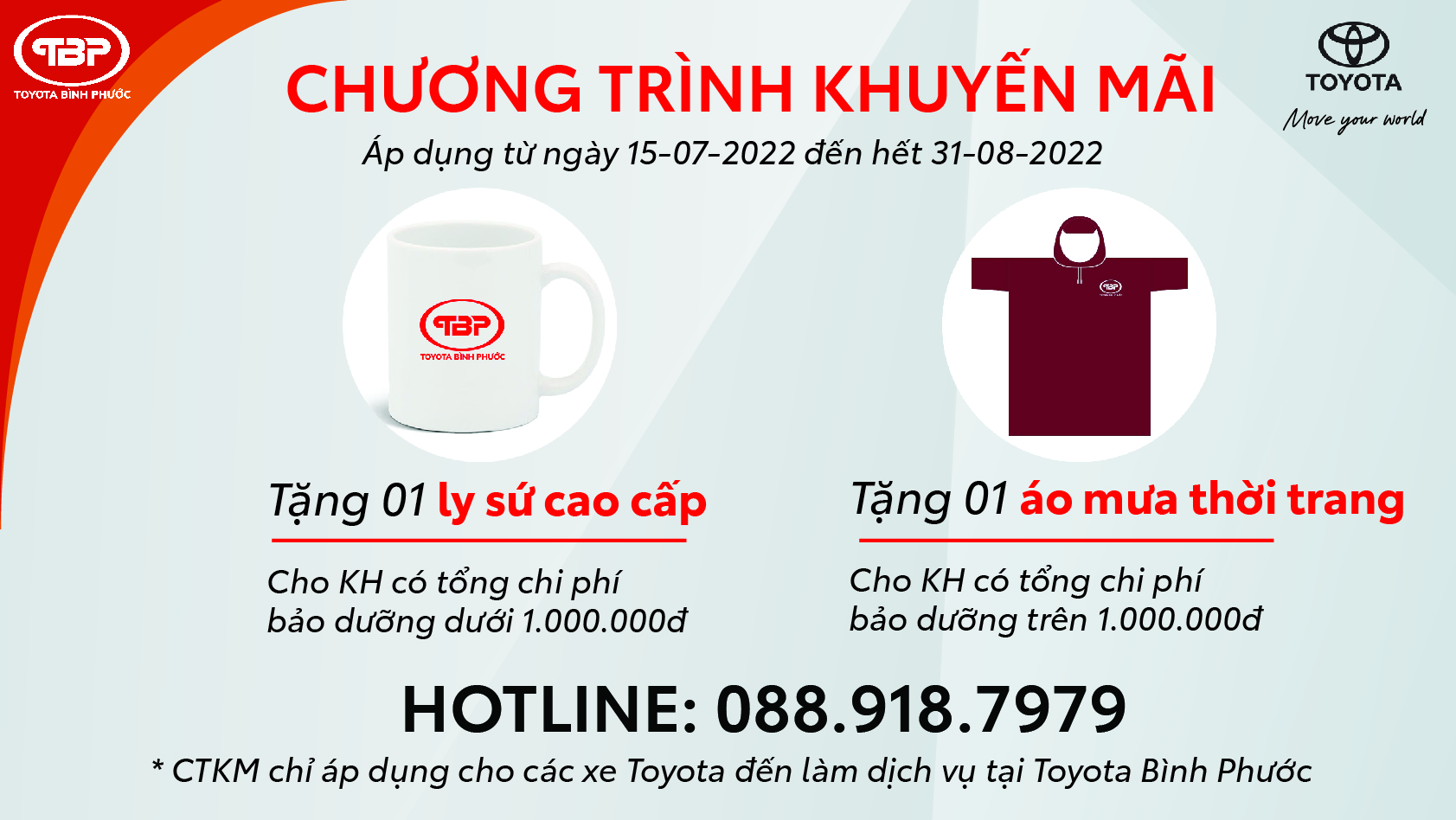 CHƯƠNG TRÌNH KHUYẾN MÃI TẶNG LY SỨ VÀ ÁO MƯA