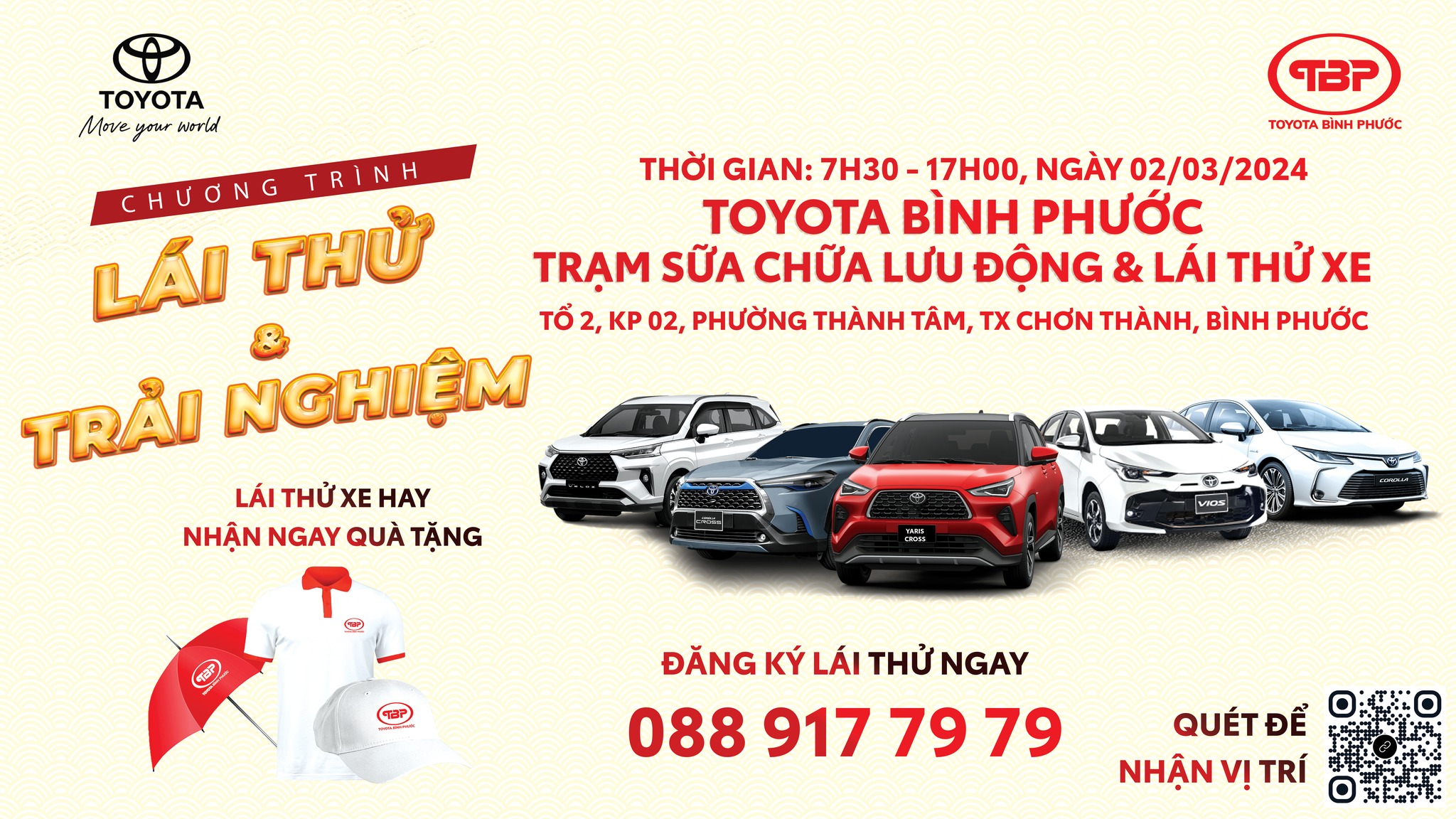 TOYOTA BÌNH PHƯỚC TỔ CHỨC LÁI THỬ XE & BẢO DƯỠNG LƯU ĐỘNG TẠI HUYỆN CHƠN THÀNH